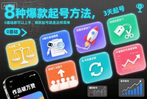 8种爆款起号方法，0基础都可以上手，爆款起号就是这样简单-柯南聊项目