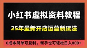 小红书虚拟资料项目：最新搜索流变现玩法，0成本简单可复制，一人多店打法，新手日入800+-柯南聊项目