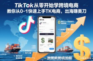 TikTok从零开始学跨境电商，教你从0-1快速上手TK电商，出海賺美刀-柯南聊项目