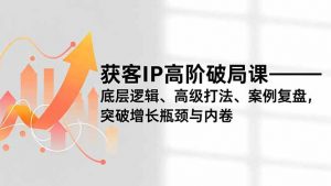 获客IP高阶破局课,底层逻辑、高级打法、案例复盘,突破增长瓶颈与内卷-柯南聊项目