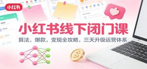 小红书线下闭门课：算法，爆款，变现全攻略，三天升级运营体系-柯南聊项目