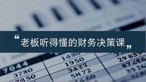 老板能听得懂的财务决策课，报表解读、数据洞察、风险识别，用财务驱动业务增长-柯南聊项目