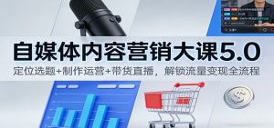 自媒体内容营销大课5.0：定位选题+制作运营+带货直播，解锁流量变现全流程-柯南聊项目