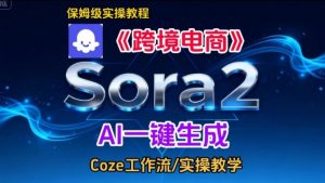 Sora2生成《跨境电商》英文短视频，实操搭建教学课，通俗易懂，包教包会-柯南聊项目