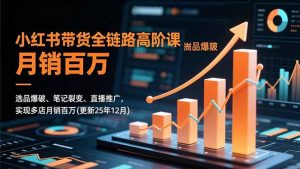 小红书带货全链路高阶课，选品爆破、笔记裂变、直播推广，实现多店月销百万(更新25年12月-柯南聊项目