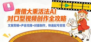 “大乘活法”AI对口型视频创作全攻略：文案剪辑+声音克隆+封面制作，快速起号变现-柯南聊项目