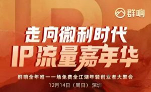 2025ip嘉年华万人12月14深圳线下课，走向微利时代，IP流量嘉年华，实操性极强的商业干货课-柯南聊项目