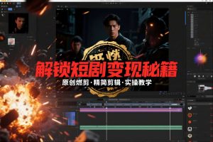 短剧拉新之原创燃剪精简剪辑实操课，解锁短剧变现秘籍-柯南聊项目