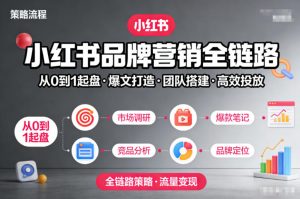 小红书品牌营销全链路，从0到1起盘、爆文打造、团队搭建到高效投放的全链路策略-柯南聊项目