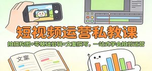短视频运营私教课：拍摄构图+零基础剪辑 +文案撰写，一站式学会拍剪运营-柯南聊项目
