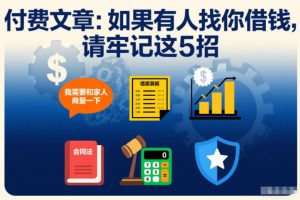 付费文章：如果有人找你借钱，请牢记这5招-柯南聊项目