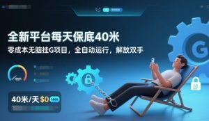 全新平台每天保底40米，零成本无脑挂G项目，全自动运行，解放双手【揭秘】-柯南聊项目