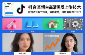 抖音某博主视频高清画质上传技术，技术适合各个领域，清晰度高，播放量自然不会少-柯南聊项目