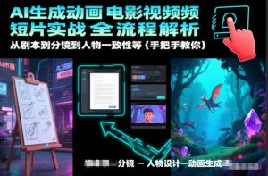 AI生成动画电影视频短片实战全流程解析,从剧本到分镜到人物一致性等手把手教你-柯南聊项目