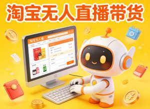 淘宝无人直播带货，24小时自动卖货，月佣金1W+，不违规不封号，不用露脸-柯南聊项目