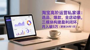 淘宝高阶运营私家课：选品、爆款、全店动销，三模块构建盈利闭环，月入破5万(更新26年1月-柯南聊项目