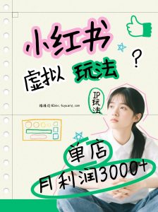 小红书虚拟玩法(铺货流和单品玩法)，单店月利润3000+，IP打法+原创商品(0违规)-柯南聊项目