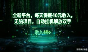 最新看广平台，每天保底30-4米，无脑项目，自动挂G解放双手【揭秘】-柯南聊项目