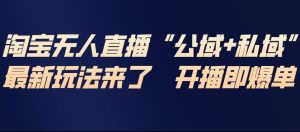 淘宝无人直播完整教程,公试+私域,最新玩法来了,开播即爆单-柯南聊项目