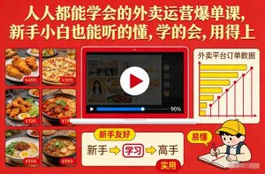 人人都能学会的外卖运营爆单课，新手小白也能听的懂，学的会，用得上-柯南聊项目