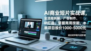 AI商业短片实战课，全流程拆解、广告制作、IP打造，掌握商用技能，单项目报价1000-5000元-柯南聊项目