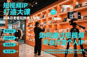 短视频ip打造大课,实体店老板玩转线上攻略-柯南聊项目