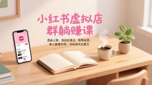 小红书虚拟店群躺赚课，选品上架、自动化笔记、矩阵运营，单人管理30号，月利润可达数万-柯南聊项目