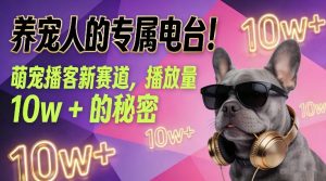 养宠人的专属电台！萌宠播客新赛道，播放量10w+的秘密-柯南聊项目