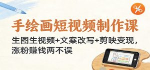 手绘画短视频制作课：生图生视频+文案改写+剪映变现，涨粉赚钱两不误-柯南聊项目