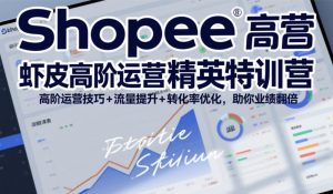 Shopee虾皮高阶运营精英特训营，高阶运营技巧+流量提升+转化率优化，助你业绩翻倍-柯南聊项目