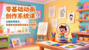 零基础动画创作系统课：从剧本到成片，掌握原创短视频动画全流程制作-柯南聊项目