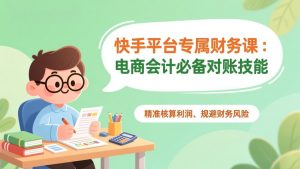 快手平台专属财务课：电商会计必备对账技能，精准核算利润、规避财务风险-柯南聊项目