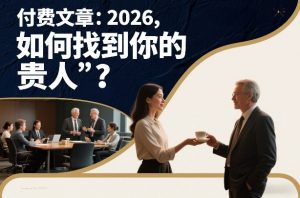 付费文章:2026,如何找到你的“贵人”?-柯南聊项目
