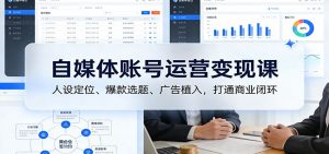 自媒体账号运营变现课:人设定位、爆款选题、广告植入,打通商业闭环-柯南聊项目