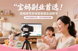 宝妈副业首选!短视频带货母婴赛道实战教学,新手也能轻松出单,碎片时间轻松增收-柯南聊项目