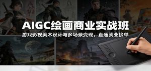 AIGC绘画商业实战班:游戏影视美术设计与多场景变现,直通就业接单-柯南聊项目