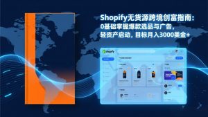 Shopify爆款打法实战：从选品到广告投放，复制爆款模型，驱动独立站月销售额破万刀-柯南聊项目