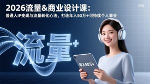 2026流量&商业设计课：普通人IP变现与流量转化心法，打造年入50万+可持续个人事业-柯南聊项目