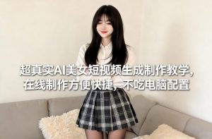 超真实AI美女短视频生成制作教学，在线制作方便快捷，不吃电脑配置，快速起号涨粉-柯南聊项目