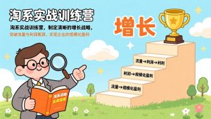 淘系实战训练营,制定清晰的增长战略,突破流量与利润瓶颈,实现企业的规模化盈利-柯南聊项目