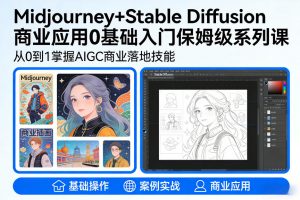 AIGC商业应用Midjourney+Stable Diffusion教程，0基础入门保姆级系列课-柯南聊项目