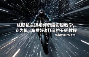 炫酷机车短视频剪辑实操教学，专为机车爱好者打造的干货教程，零基础也能轻松上手-柯南聊项目