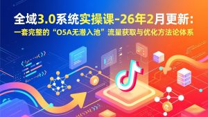 全域3.0系统实操课-26年2月更新:一套完整的“O5A无潜入池”流量获取与优化方法论体系-柯南聊项目