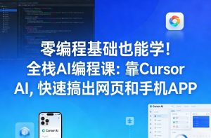 零编程基础也能学！全栈AI编程课：靠Cursor AI，快速搞出网页和手机APP-柯南聊项目