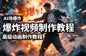 AI场景爆炸视频制作教程，利用人物实拍视频制作出高级的动画特效-柯南聊项目