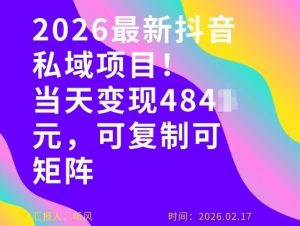 26年最新抖音私域玩法，当天变现4张+，可复制可粘贴，新手小白可做-柯南聊项目