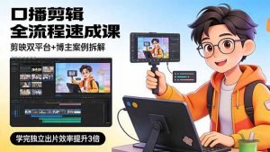 口播剪辑全流程速成课，剪映双平台+博主案例拆解，学完独立出片效率提升3倍-柯南聊项目