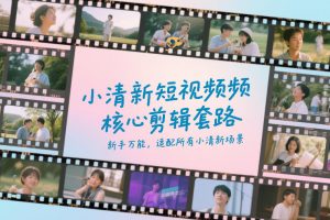 小清新短视频核心剪辑套路,新手万能,适配所有小清新场景-柯南聊项目