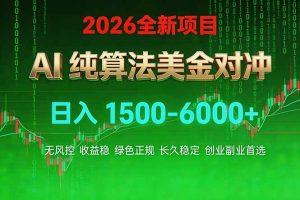 2026 全新美金对冲项目，不套平台赠金，不封号，纯算法对冲，日入 1500-6000+-柯南聊项目