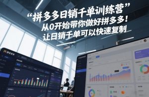 拼多多日销千单训练营,从0开始带你做好拼多多,让日销千单可以快速复制(更新26年2月)-柯南聊项目